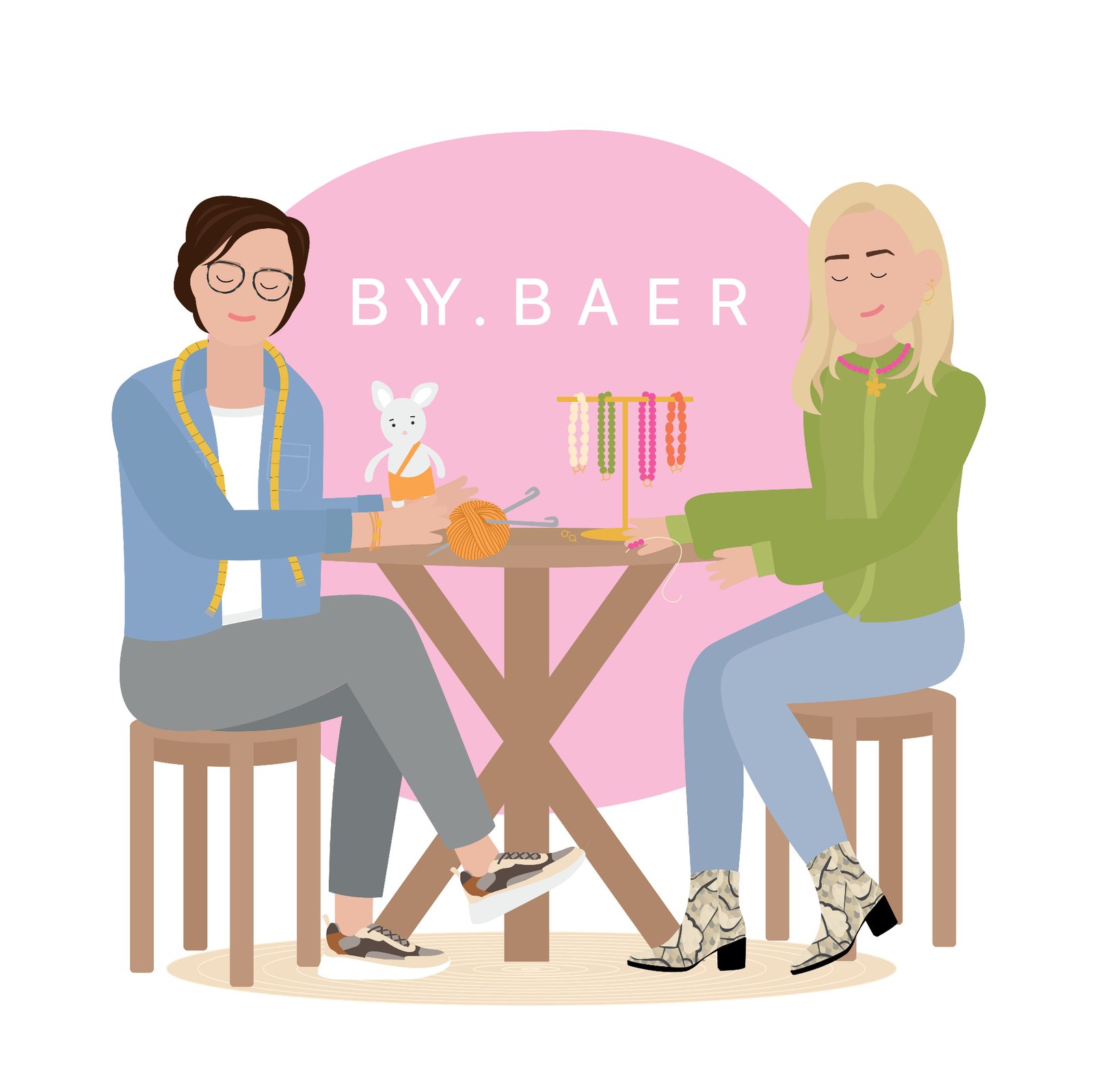Charlotte en Jeanne aan het werk